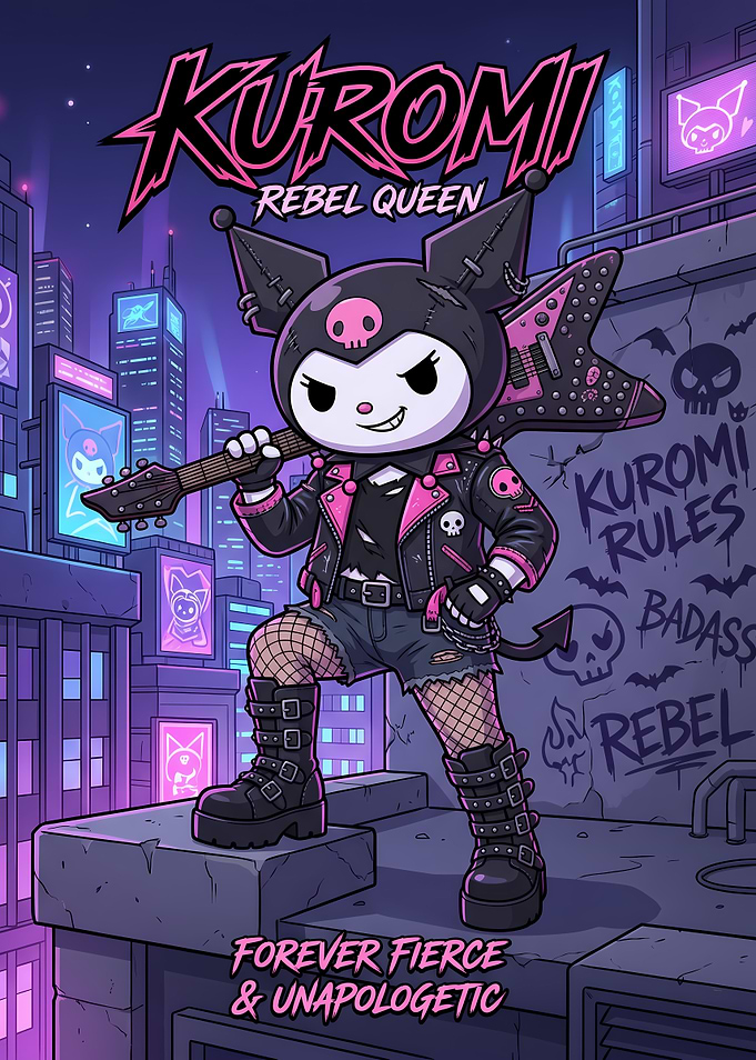 Kuromi Rebel Queen with Guitar