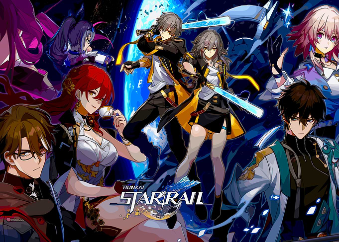 Honkai Star Rail Characters in Space