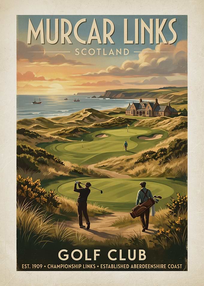 Murcar Links Golf Club Vintage Poster
