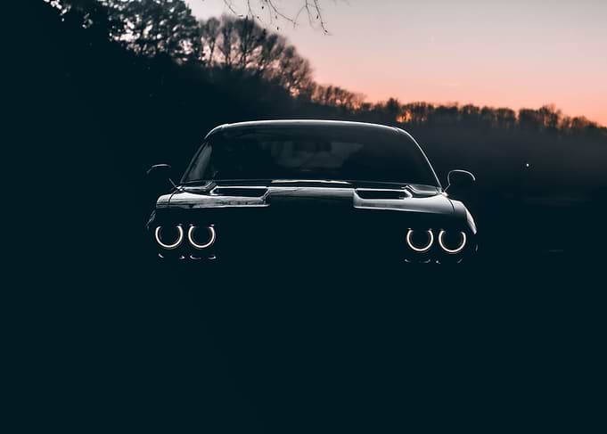 Dark Muscle Car at Dusk