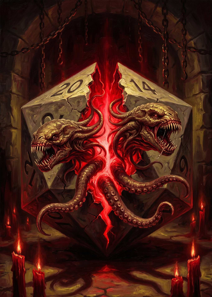 Horror D20 Dice with Tentacles