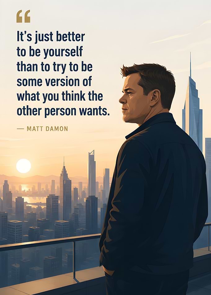 Matt Damon quote about being yourself