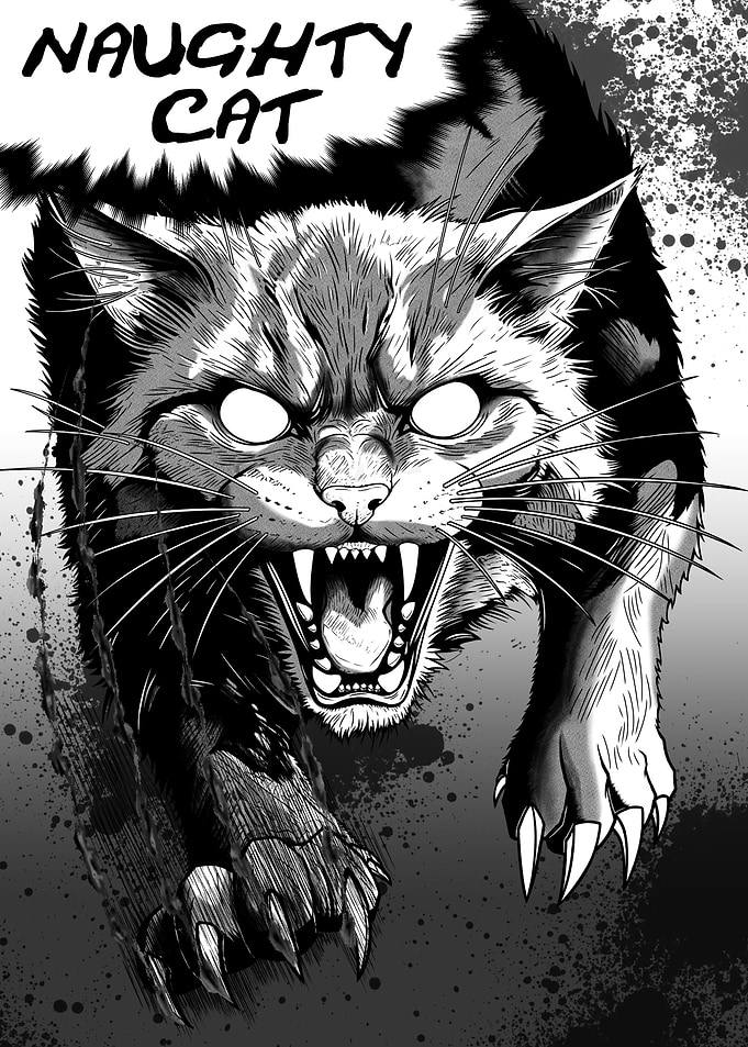 Naughty Cat Manga Art
