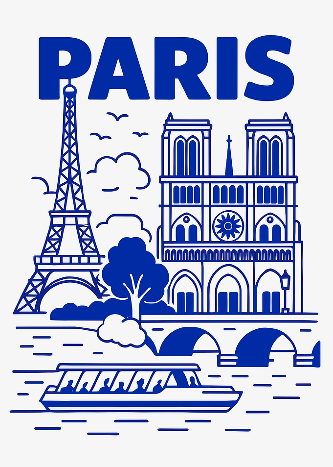 Paris Skyline with Boat