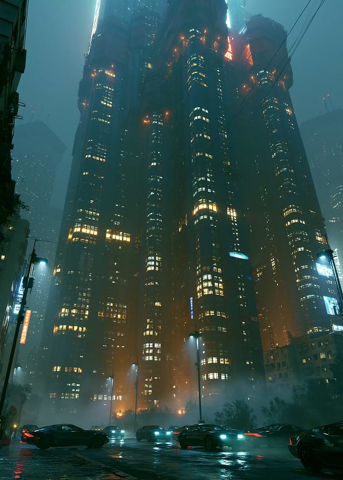 Futuristic Cityscape at Night