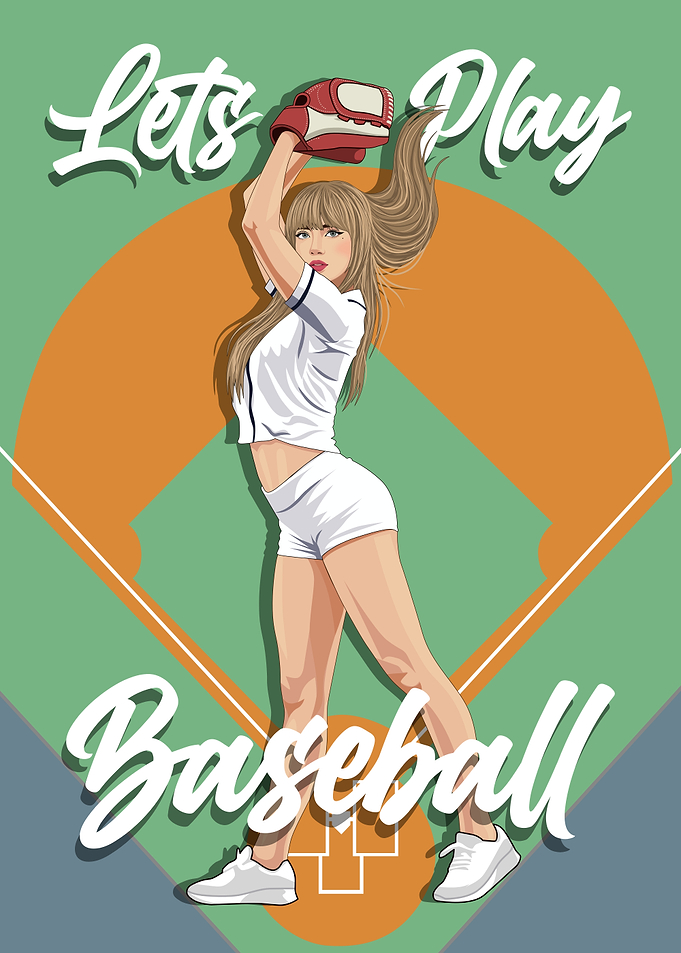Woman playing baseball