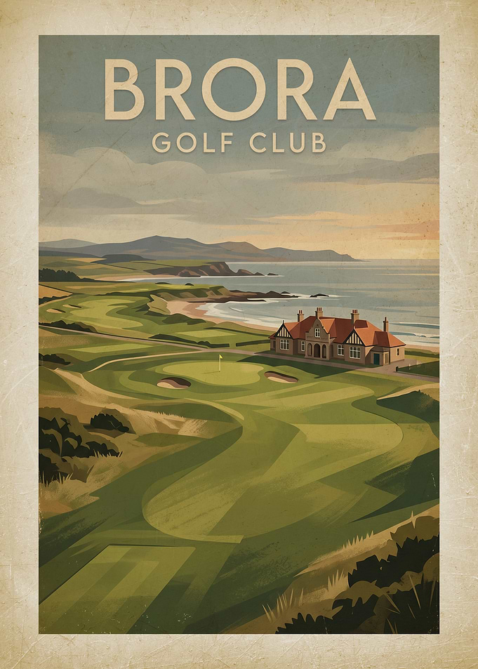 Brora Golf Club Vintage Poster