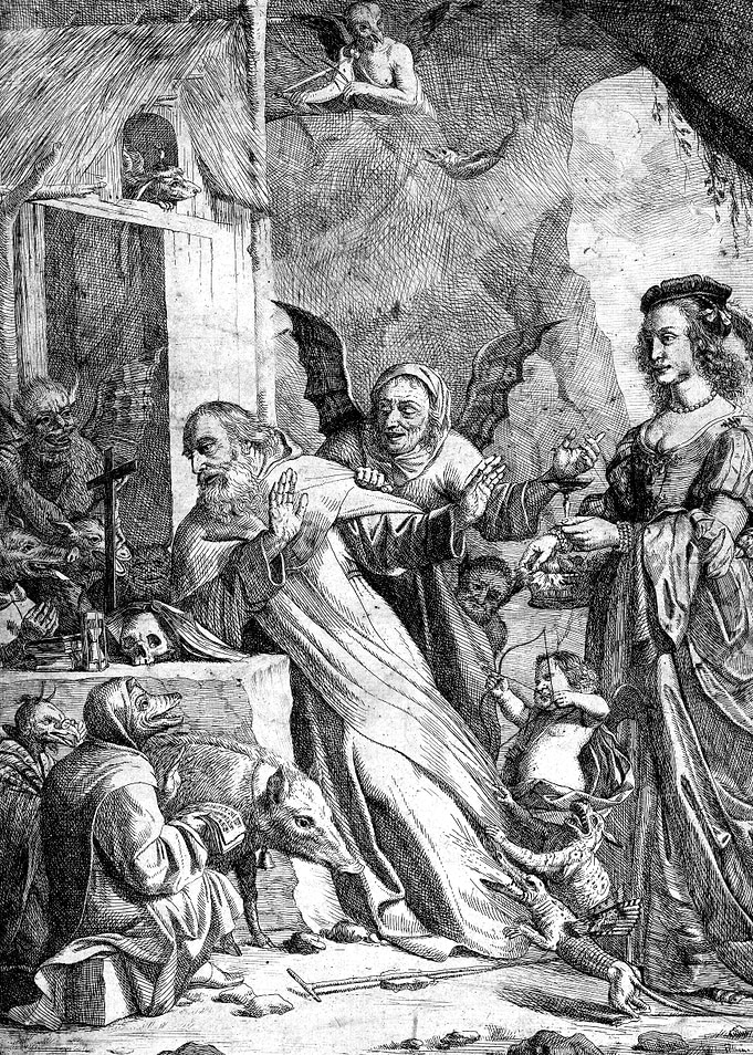 The Temptation of Saint Anthony by Antoon van den Heuvel Christian Saint Engraving
