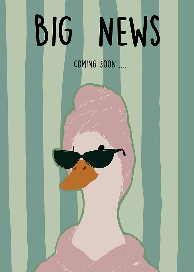 Funny Duck with Sunglasses and Towel