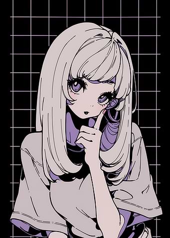 Anime Girl with Purple Hair