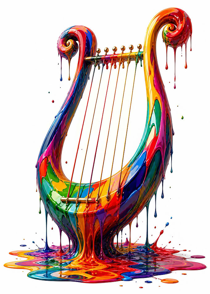 Colorful Dripping Harp