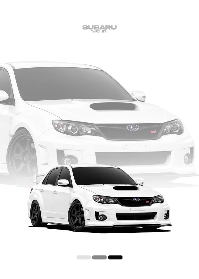 White Subaru WRX STI Sedan