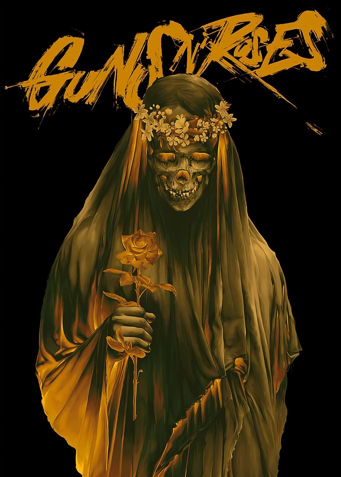 Guns N' Roses Skull Bride with Rose