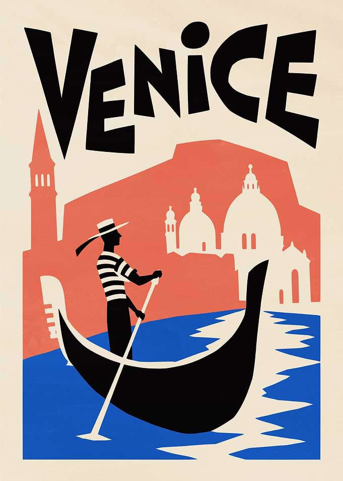 Venice Gondola Travel Poster