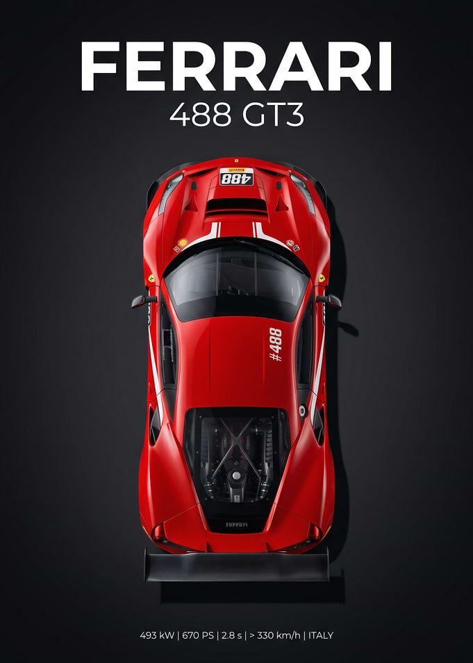 Ferrari 488 GT3 Top View