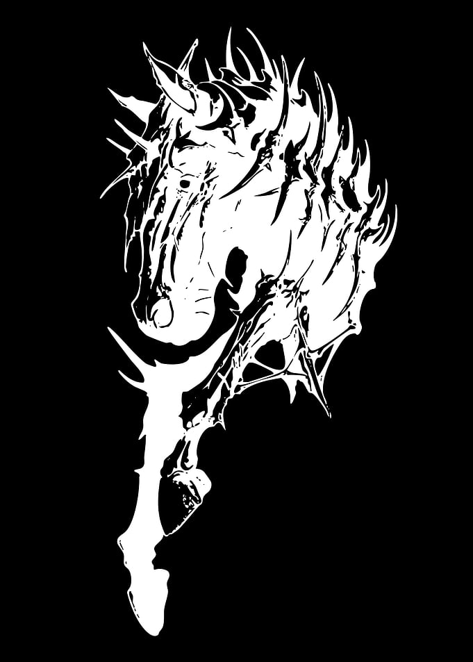 Tribal Horse Head Silhouette