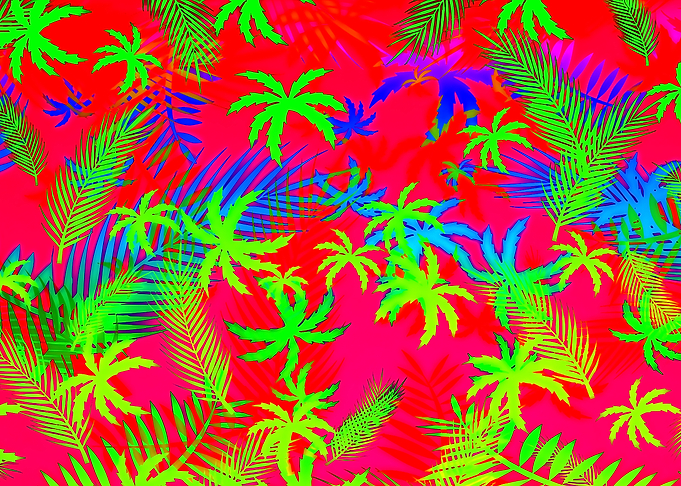 Vibrant Tropical Palm Leaf Pattern