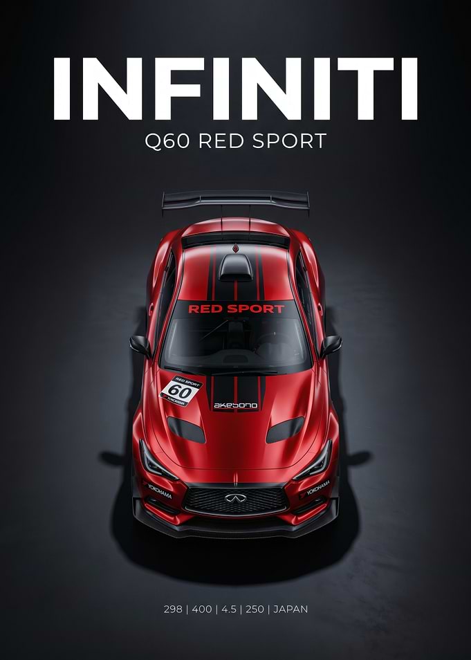 Infiniti Q60 Red Sport Race Car