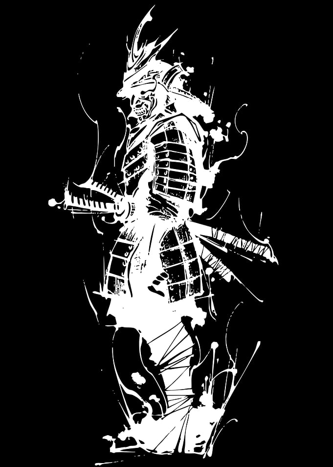 Samurai Warrior Ink Splash Art