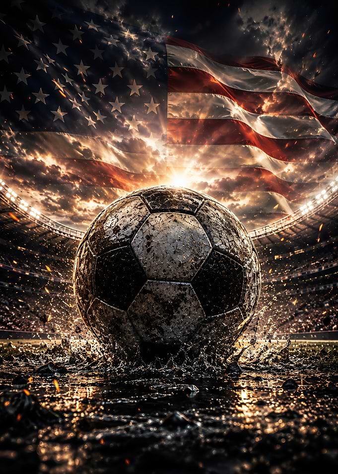 American Soccer Stadium Dramatic Scene