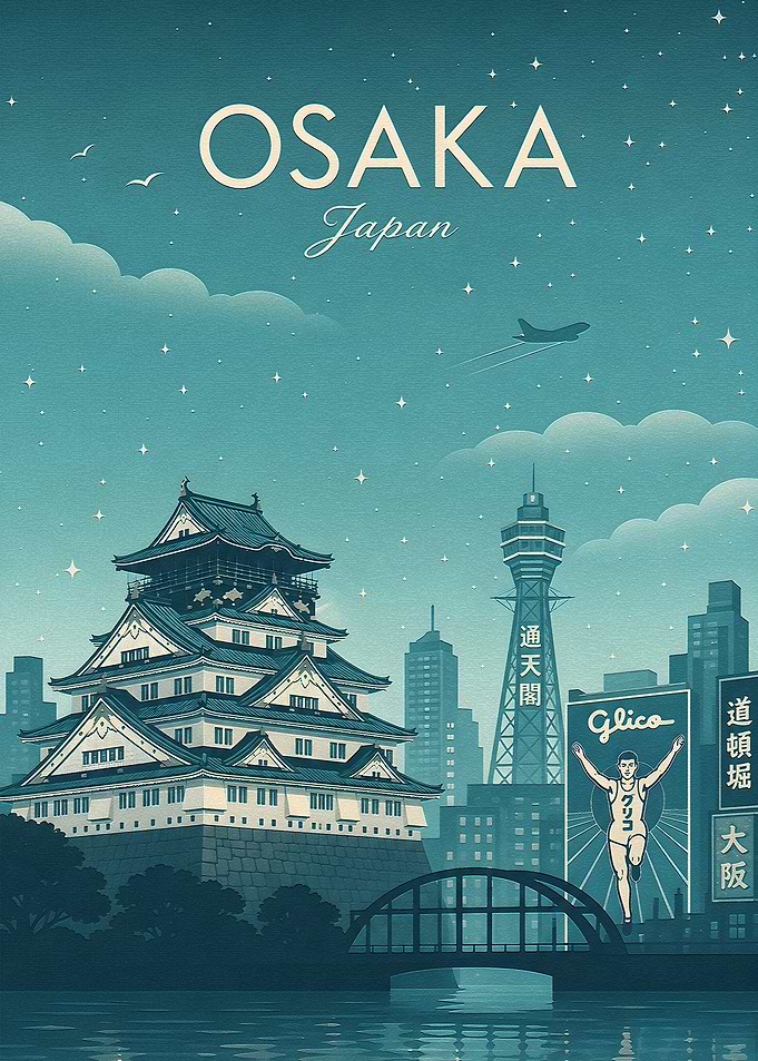 Osaka Cityscape at Night