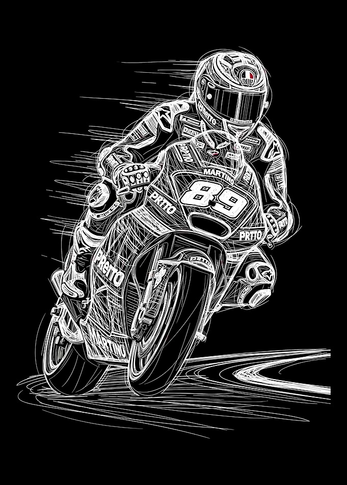 martin Motorcycle Racer Number 89
