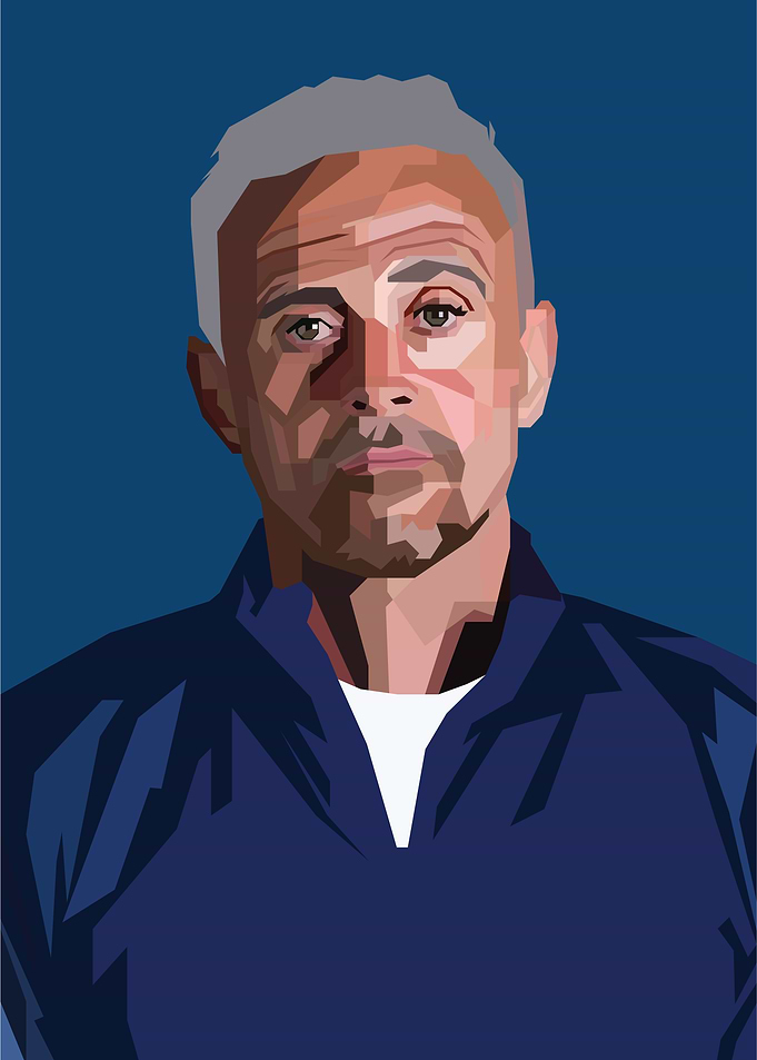 Luis Enrique Geometric Football Portrait