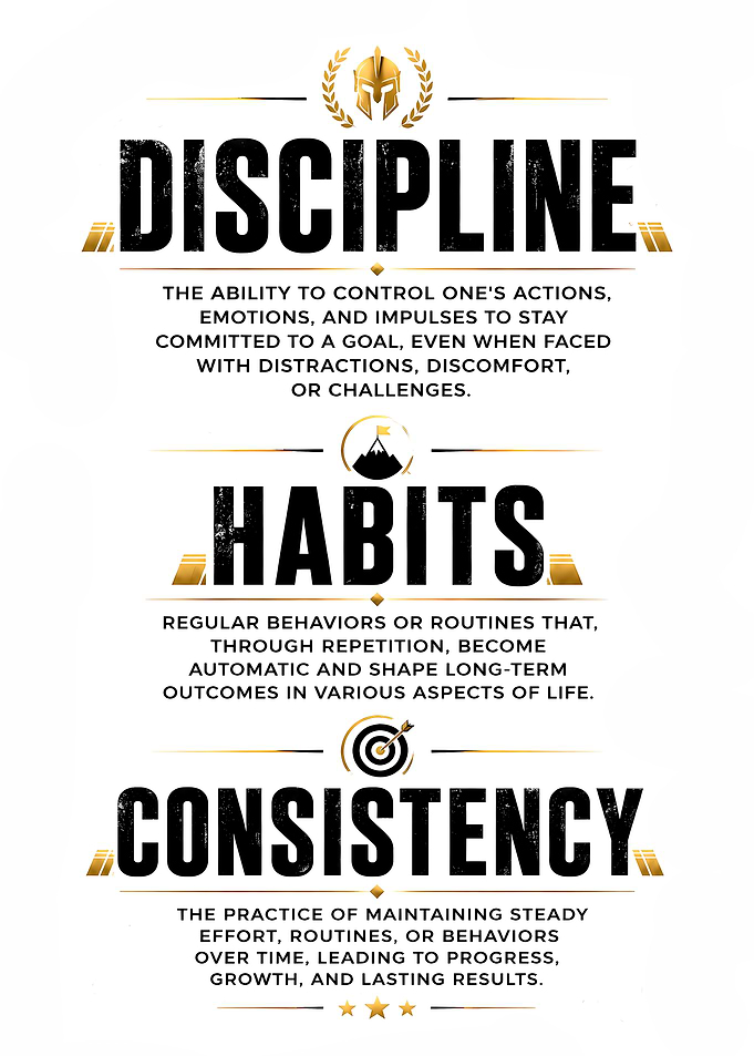 Discipline, Habits, Consistency Motivational Poster