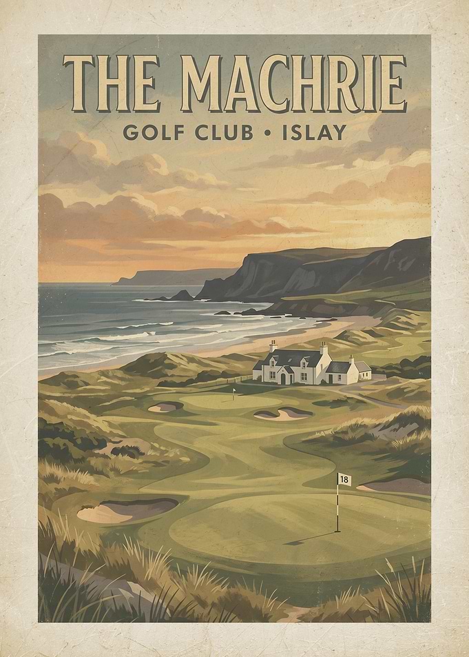 The Machrie Golf Club Islay Vintage Poster