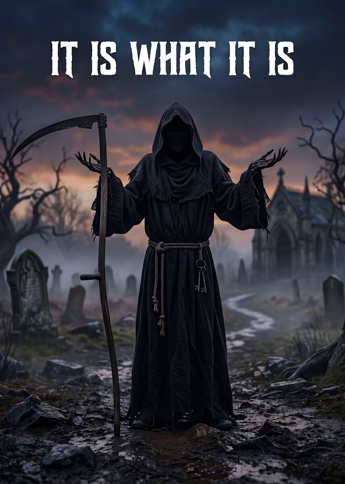 Grim Reaper in a Cemetery