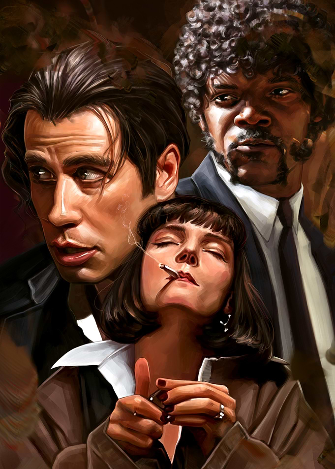 Pulp Fiction Characters Painting