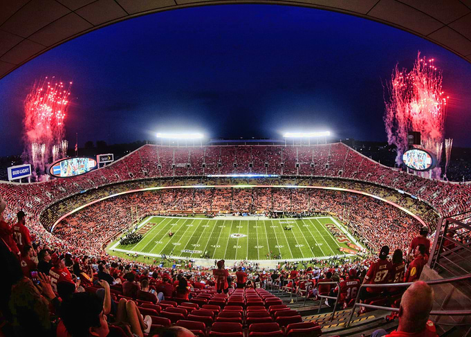 Fireworks at a Football Game