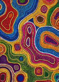 Vibrant Aboriginal Dot Painting Abstract Art