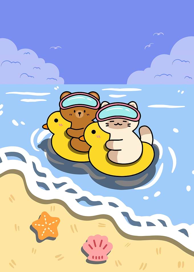Cute Animals on Duck Floats