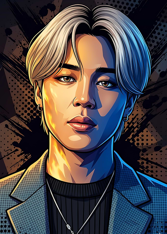 A Stylized Portrait of BTS's Jimin
