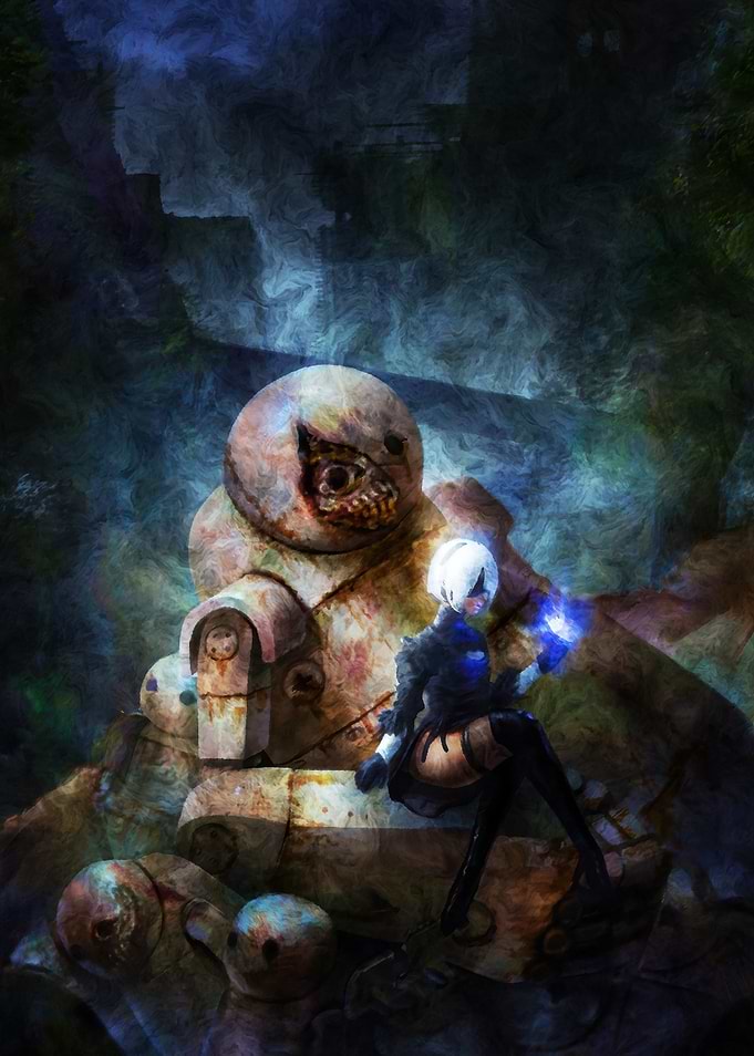 2B and a Giant Robot