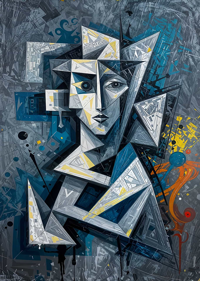 Abstract Cubist Portrait