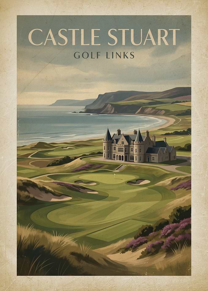 Castle Stuart Golf Links Vintage Poster