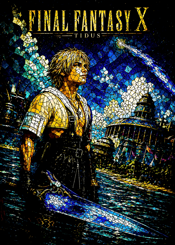 Final Fantasy X Tidus Stained Glass