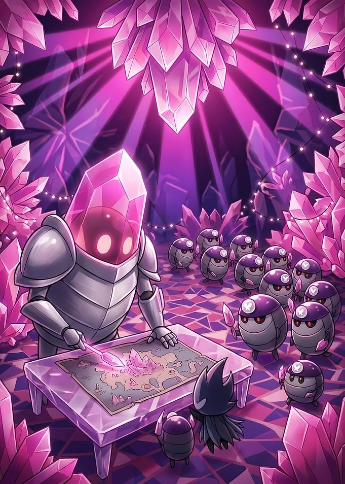 Crystal Knight and Minions Reviewing Map