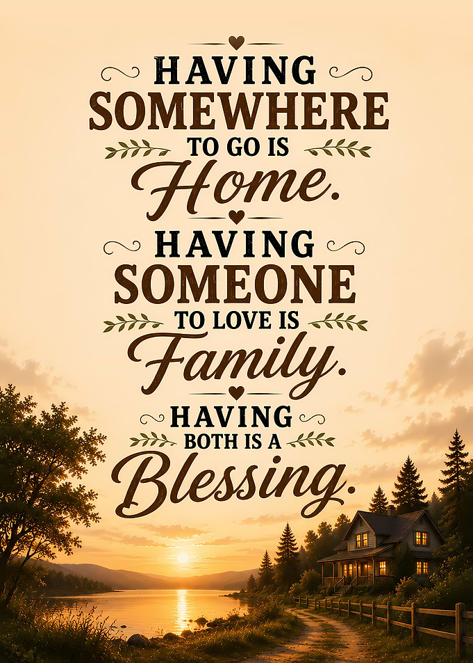 Inspirational quote about home and family