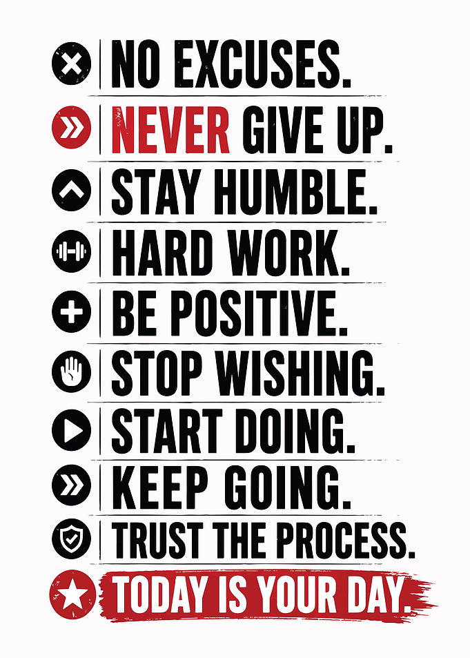 Motivational Fitness Quotes Poster