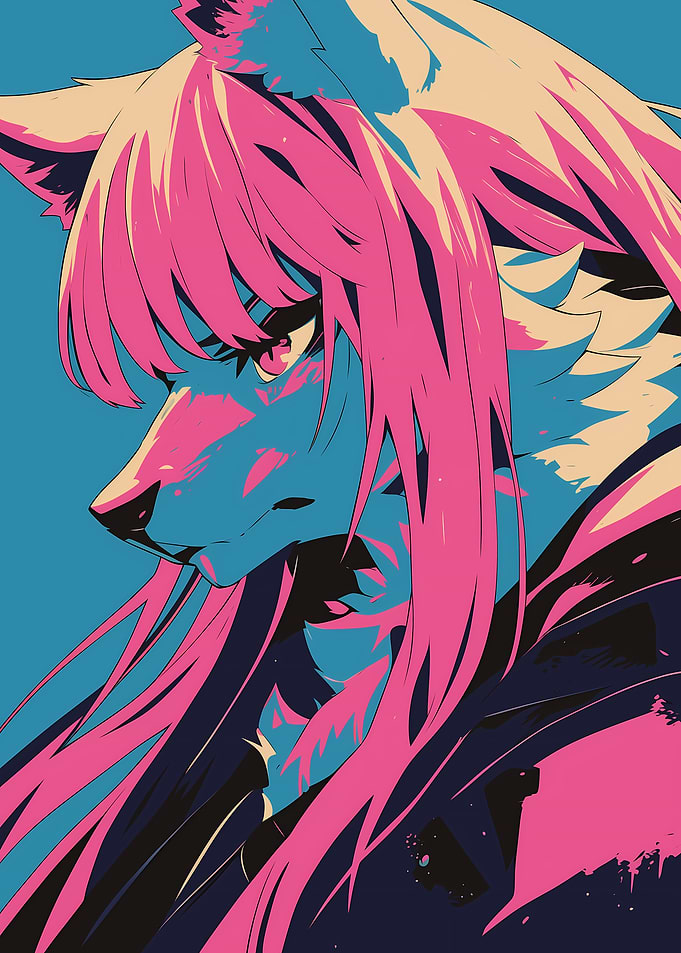 Anime Wolf Girl Pop Art