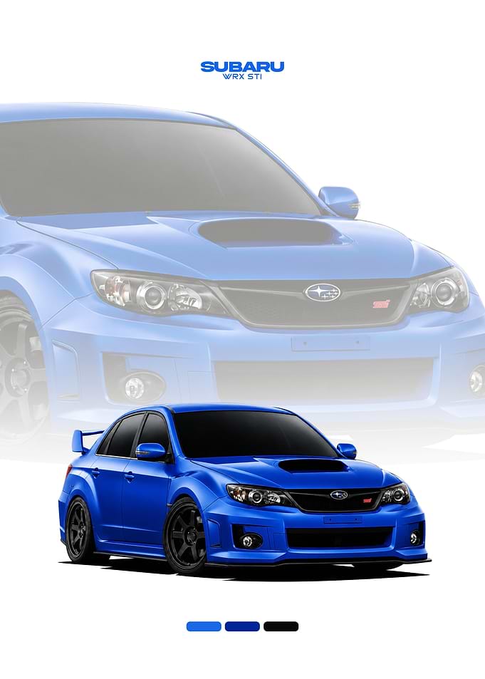 Blue Subaru WRX STI