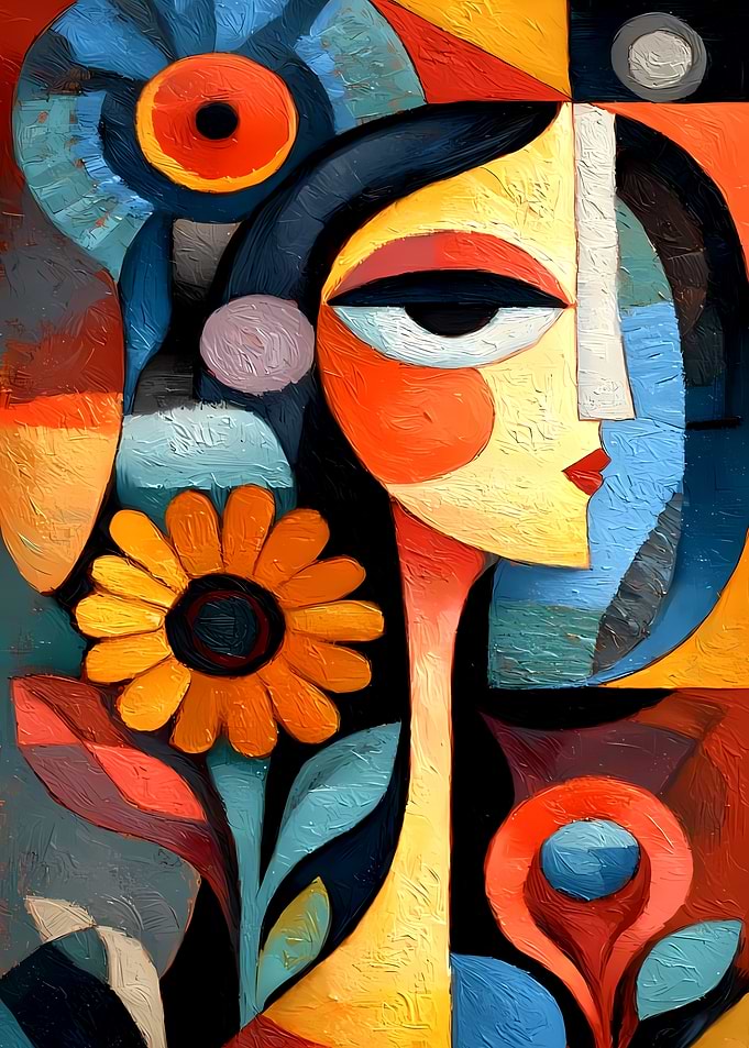 Abstract Portrait with Sunflower