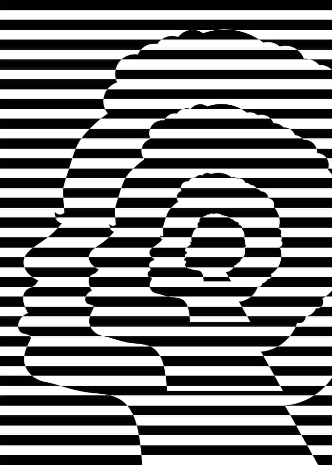 Optical Illusion of Nested Silhouettes