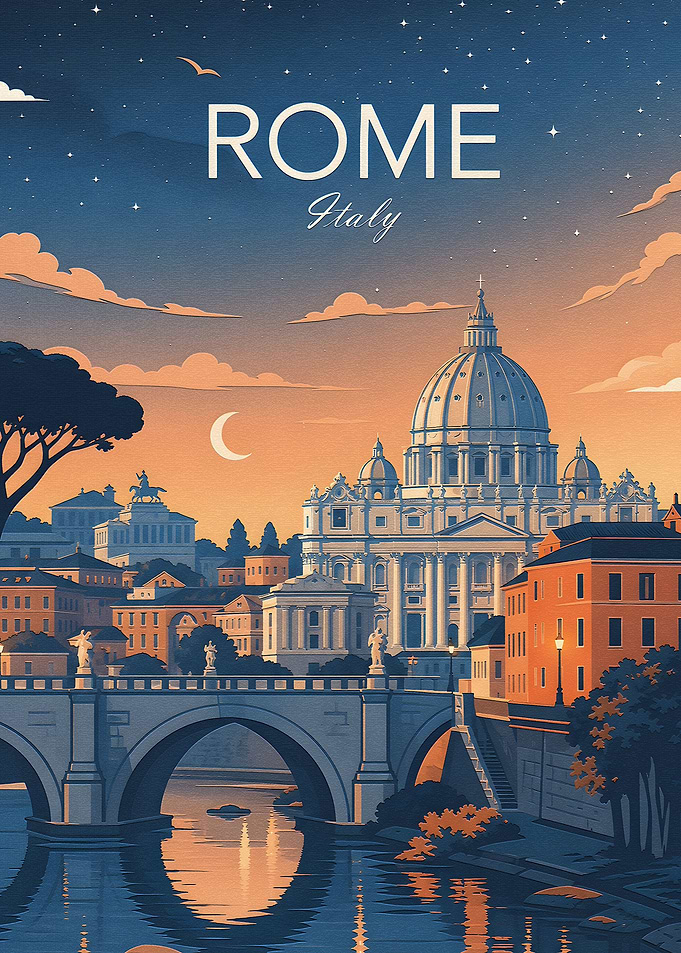 Rome Italy Vintage Poster