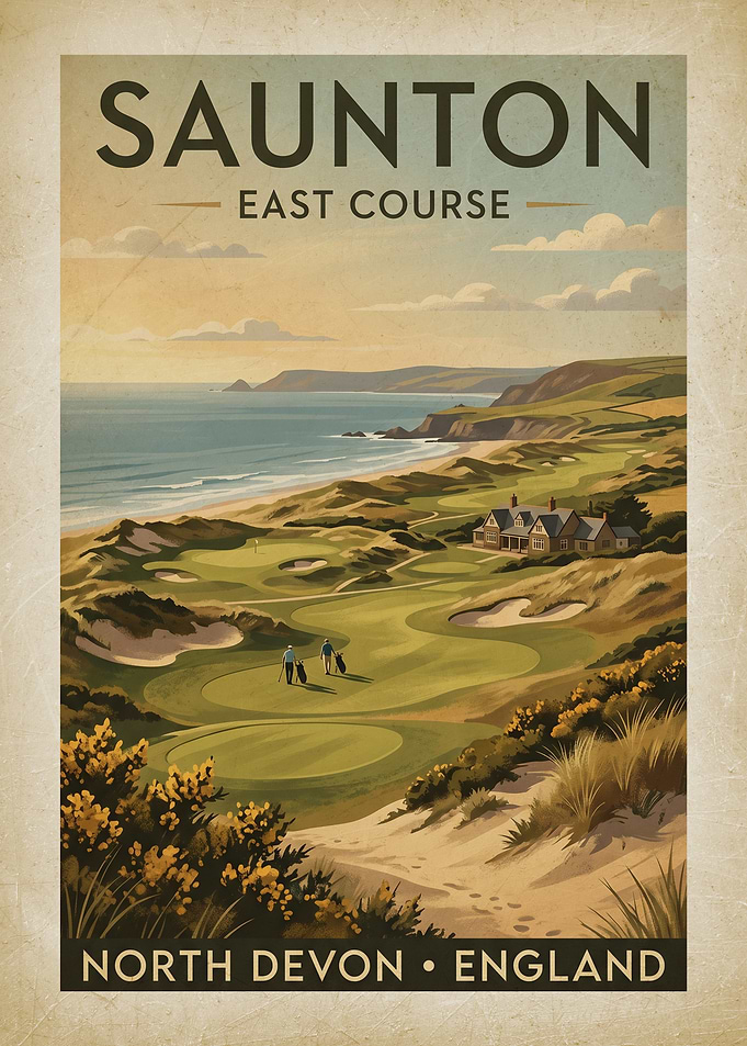 Saunton East Course Golf Poster