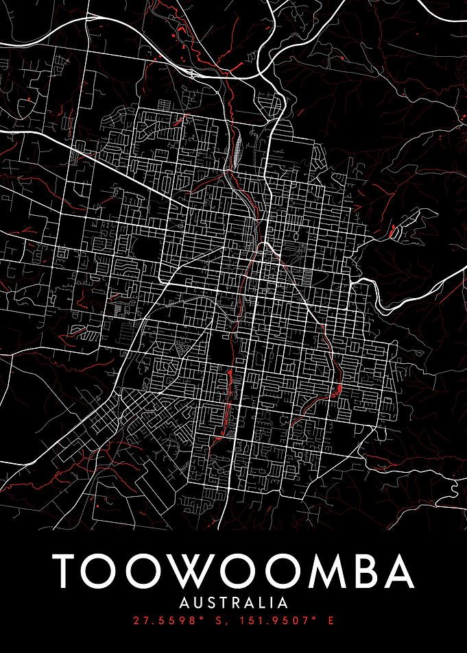 Toowoomba Dark Map