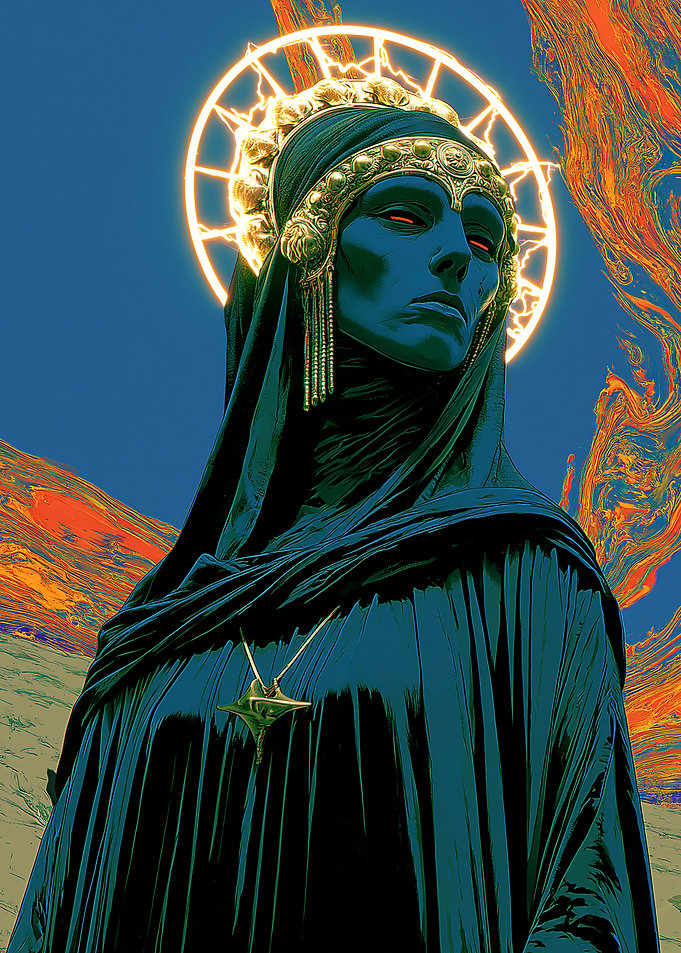Mysterious Figure with Golden Halo